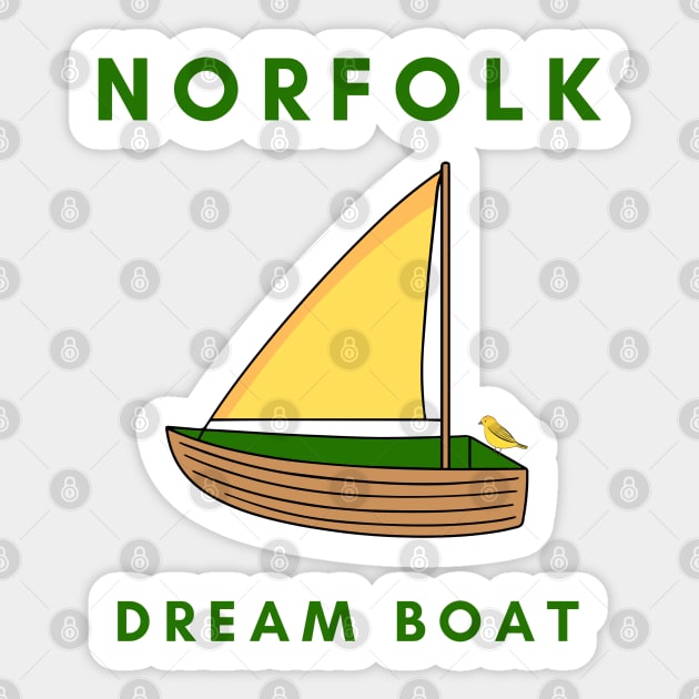 Norfolk Dream Boat Sticker by MyriadNorfolk